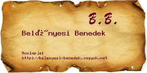 Belényesi Benedek névjegykártya