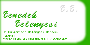 benedek belenyesi business card